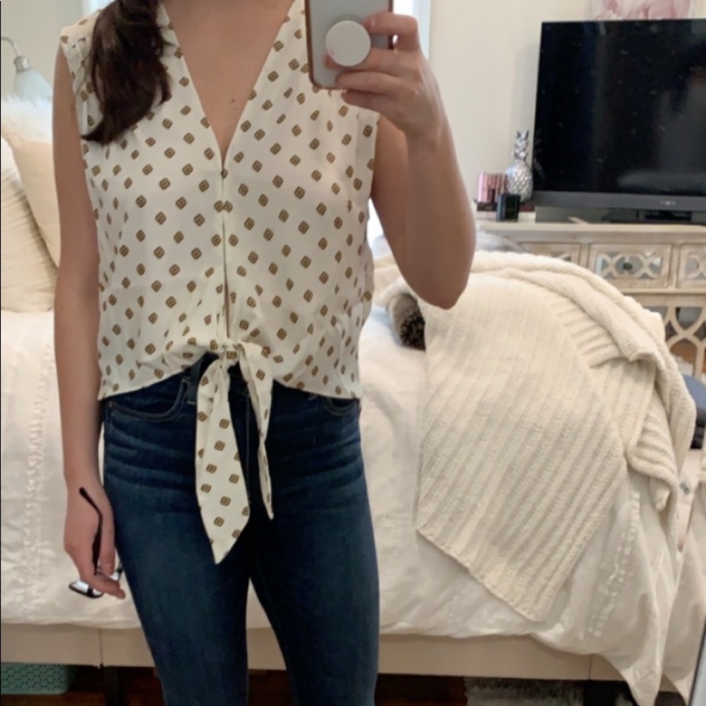 Free People Aztec Tie Front Tank XS